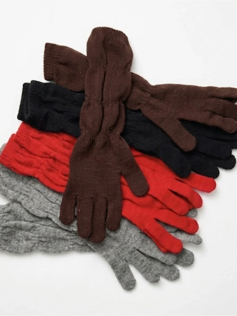 ♥️🖤🩶🤎 Long Scrunchie Sweater Gloves Set of Four 🤎🩶🖤❤️